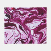Magenta Marmortextur: Abstrakte Fluid Art Fleecedecke (Vorderseite (Horizontal))