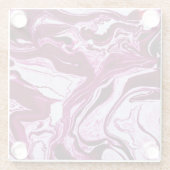 Magenta Marmortextur: Abstrakte Fluid Art Glasuntersetzer (Rückseite)