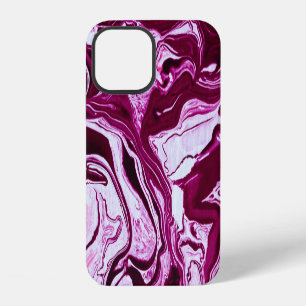Magenta Marmortextur: Abstrakte Fluid Art iPhone 12 Hülle