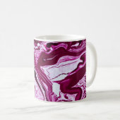 Magenta Marmortextur: Abstrakte Fluid Art Kaffeetasse (VorderseiteRechts)