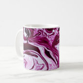 Magenta Marmortextur: Abstrakte Fluid Art Kaffeetasse (Vorderseite Links)