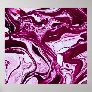 Magenta Marmortextur: Abstrakte Fluid Art Poster
