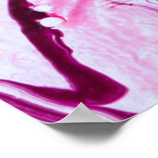 Magenta Marmortextur: Abstrakte Fluid Art Poster (Ecke)