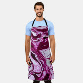 Magenta Marmortextur: Abstrakte Fluid Art Schürze (Getragen)