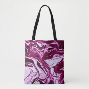 Magenta Marmortextur: Abstrakte Fluid Art Tasche