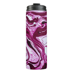 Magenta Marmortextur: Abstrakte Fluid Art Thermosbecher