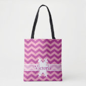 Magenta Mattiert Orchid Chevrons mit Schneeflocke Tasche (Vorderseite)