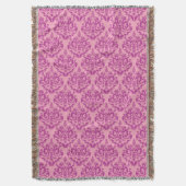 Magenta Mattiert Orchid Damask Decke (Vorderseite Vertikal)