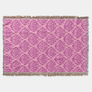 Magenta Mattiert Orchid Damask Decke
