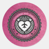 Magenta Mexico Passport Runder Aufkleber (Vorderseite)