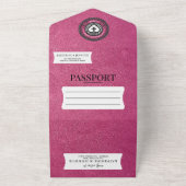 Magenta Mexico Passport Wedding All In One Einladung (Außenbereich)