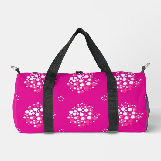 Magenta Minimal Dot Pattern Design Duffle Bag (Vorderseite)