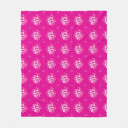 Magenta Minimal Dot Pattern Design Fleecedecke (Vorderseite)