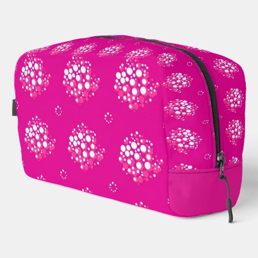 Magenta Minimal Dot Pattern Design Waschbeutel (Rechte Ecke)