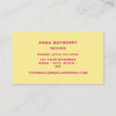 Magenta Minimalistisch Visitenkarte (Rückseite)