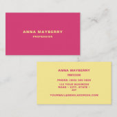 Magenta Minimalistisch Visitenkarte (Vorne/Hinten)