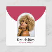 Magenta Modern Foto Arch Makeuty Industry Quadratische Visitenkarte (Vorderseite)