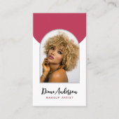 Magenta Modern Foto Arch Makeuty Industry Visitenkarte (Vorderseite)