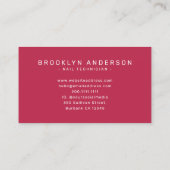 Magenta Modern Foto Typografie Nail Artist Visitenkarte (Rückseite)