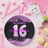 Magenta Modern Glam 16 . Geburtstag Geburtstag Pappteller (Party)