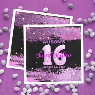 Magenta Modern Glam 16 . Geburtstag Geburtstag Serviette