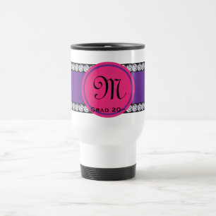 Magenta Monogram Diamond Abschluss Reisebecher