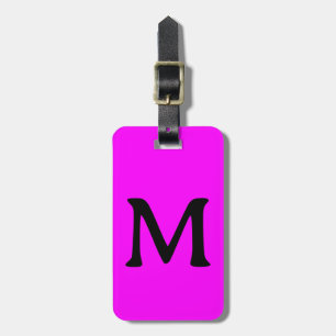 Magenta Monogramm Benutzerdefinierter Name Farbe N Gepäckanhänger