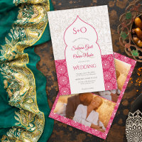 Magenta Moroccan floral initials 3 photo wedding