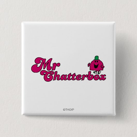 Magenta Mr. Chatterbox Logo Button (Vorderseite)