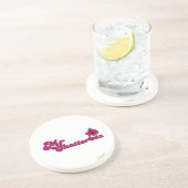 Magenta Mr. Chatterbox Logo Getränkeuntersetzer (Seite)