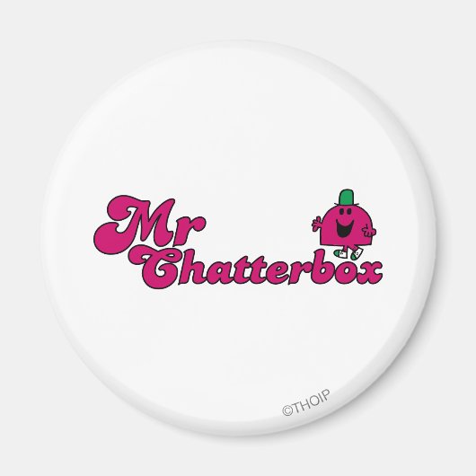 Magenta Mr. Chatterbox Logo Magnet (Vorne)
