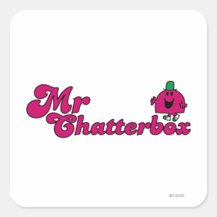 Magenta Mr. Chatterbox Logo Quadratischer Aufkleber