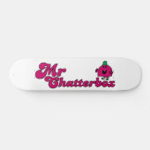 Magenta Mr. Chatterbox Logo Skateboard (Horizontal)