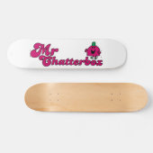 Magenta Mr. Chatterbox Logo Skateboard (Horizontal)