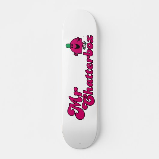 Magenta Mr. Chatterbox Logo Skateboard (Vorne)