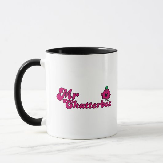 Magenta Mr. Chatterbox Logo Tasse (Links)