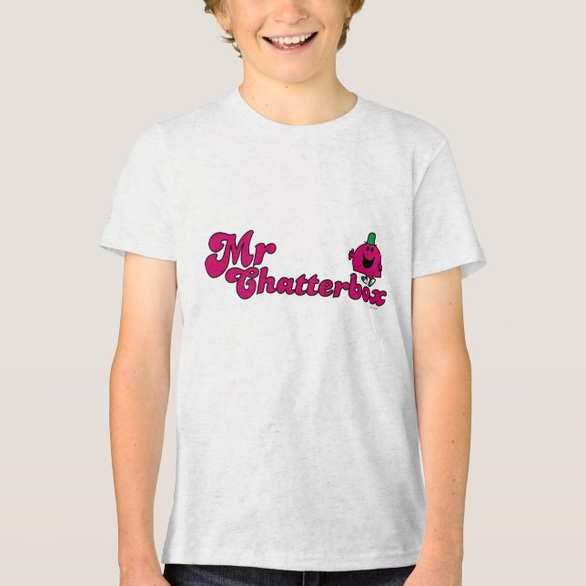 Magenta Mr. Chatterbox Logo Tri-Blend Shirt (Vorderseite)