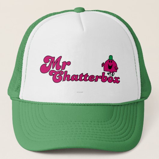 Magenta Mr. Chatterbox Logo Truckerkappe (Vorderseite)