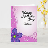 Magenta Muttertag Stern Karte (Gelbe Blume)