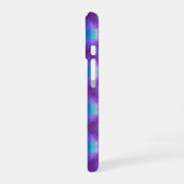 Magenta mystical Grid turquoise geometric iPhone 16 Hülle (Linke Seite)