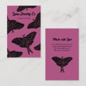 Magenta Mystical Luna Moth Blank Business Card Visitenkarte (Vorne/Hinten)