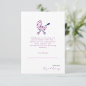 Magenta & Navy Damask Pram Kinderdusche Dankeskarte (Stehend Vorderseite)