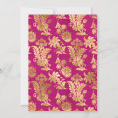 Magenta Navy und Gold Floral Brautparty Einladung (Rückseite)