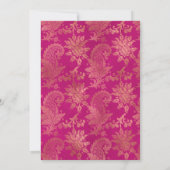 Magenta Navy und Gold Floral Couples Dusche Einladung (Rückseite)