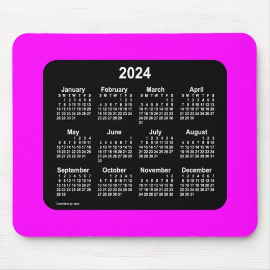 Magenta Neon Two Tone Calendar von Janz Mousepad (Vorne)