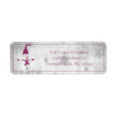 Magenta Niedlich Snowman Address Label (Vorne)