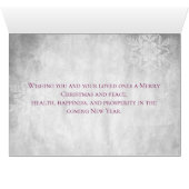 Magenta Niedlich Snowman Holiday Grußkarte (Innenansicht Horizontal (Unten))