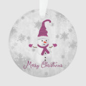 Magenta Niedlich Snowman Holiday Ornament (Vorderseite)