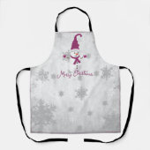 Magenta Niedlich Snowman Holiday Schürze (Vorderseite)