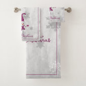 Magenta Niedlich Snowman Holiday Towel Set (Insitu)